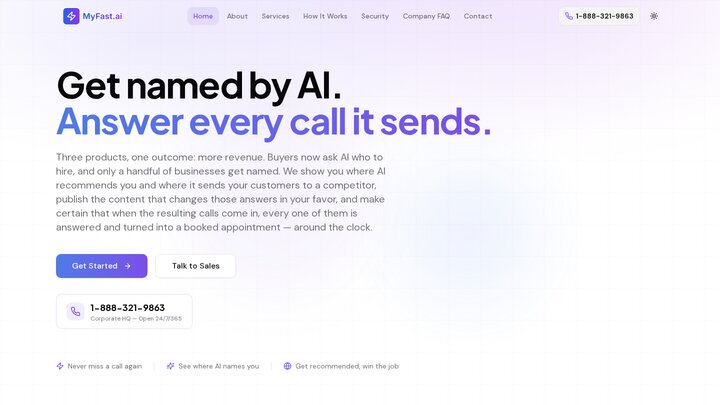MyFast.ai website built by MyFast.ai